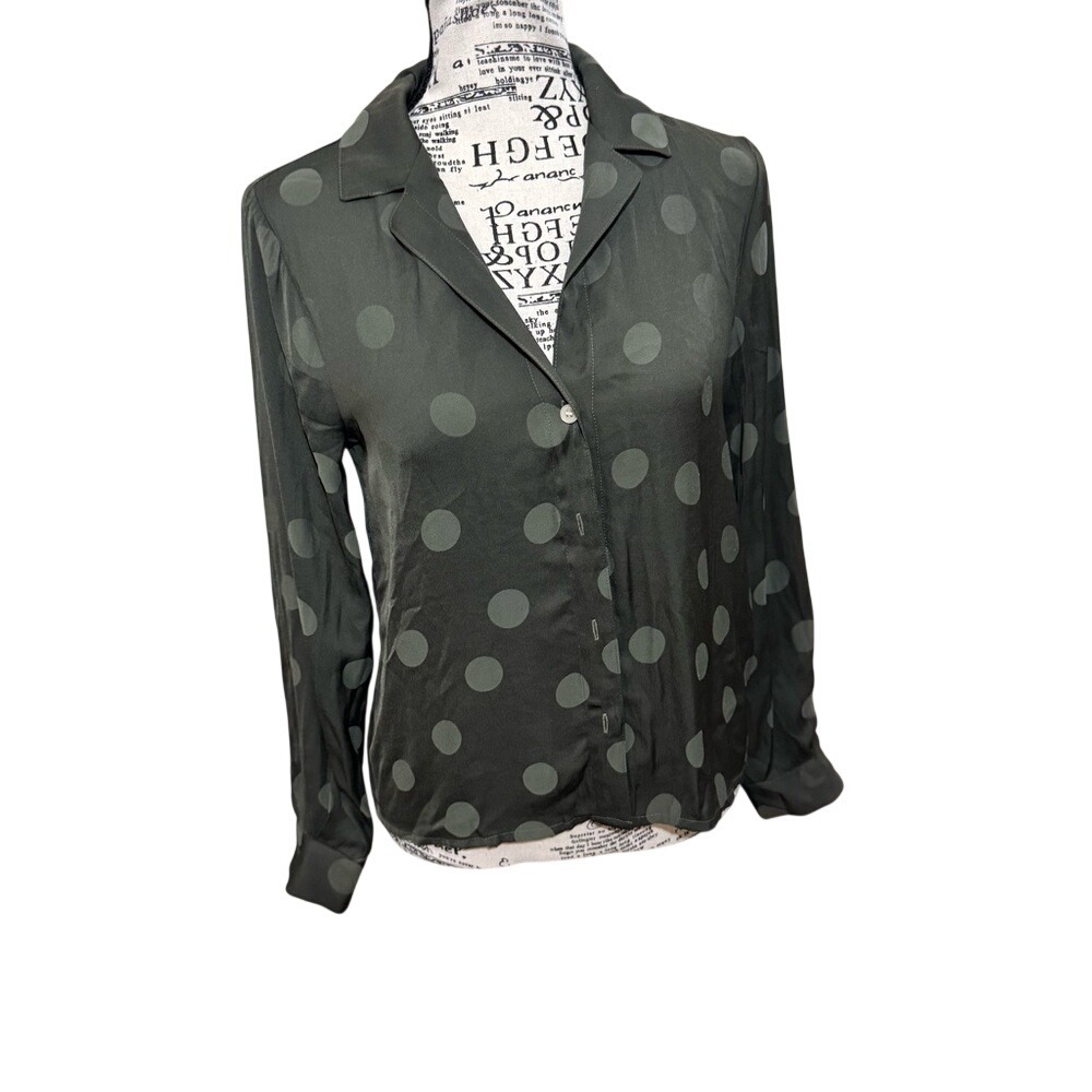 Madewell Olive Polka Dot Button-Down Shirt